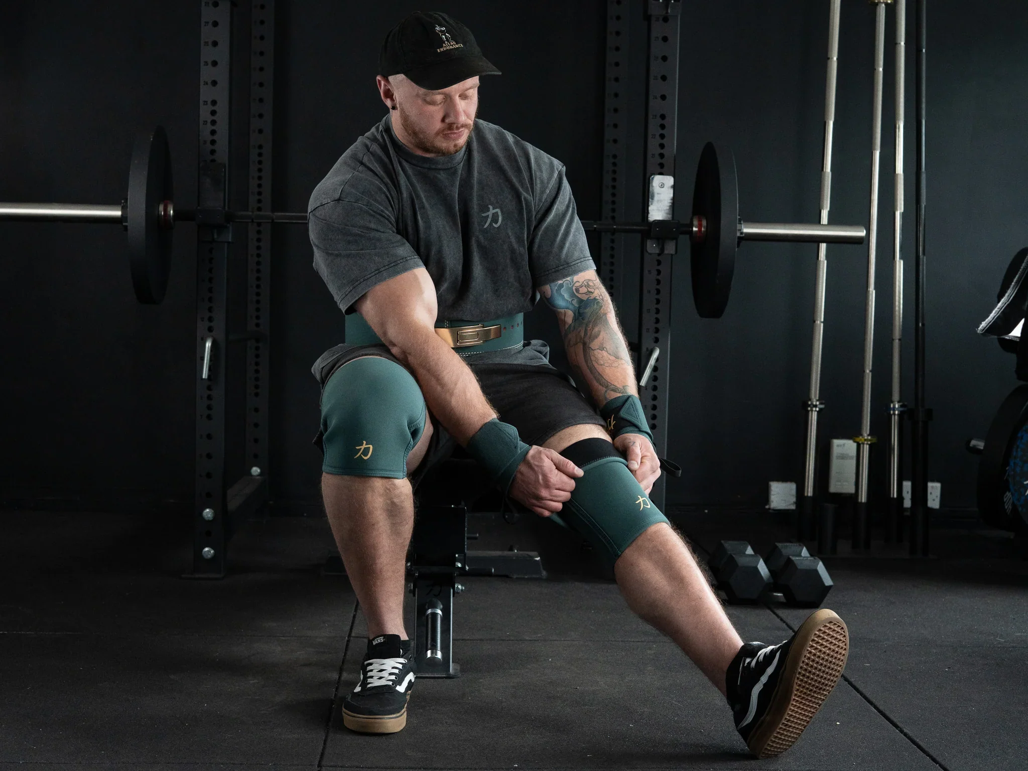 7MM Inferno Knee Sleeves - Vintage Green - Image 4